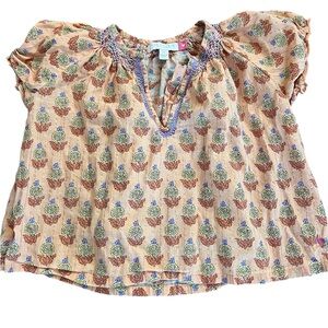 Girls size 6 pink chicken top